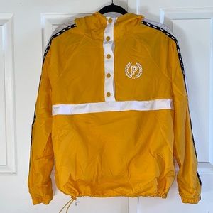 NWOT PINK Yellow and White Waterproof Windproof Anorak Jacket with Pockets